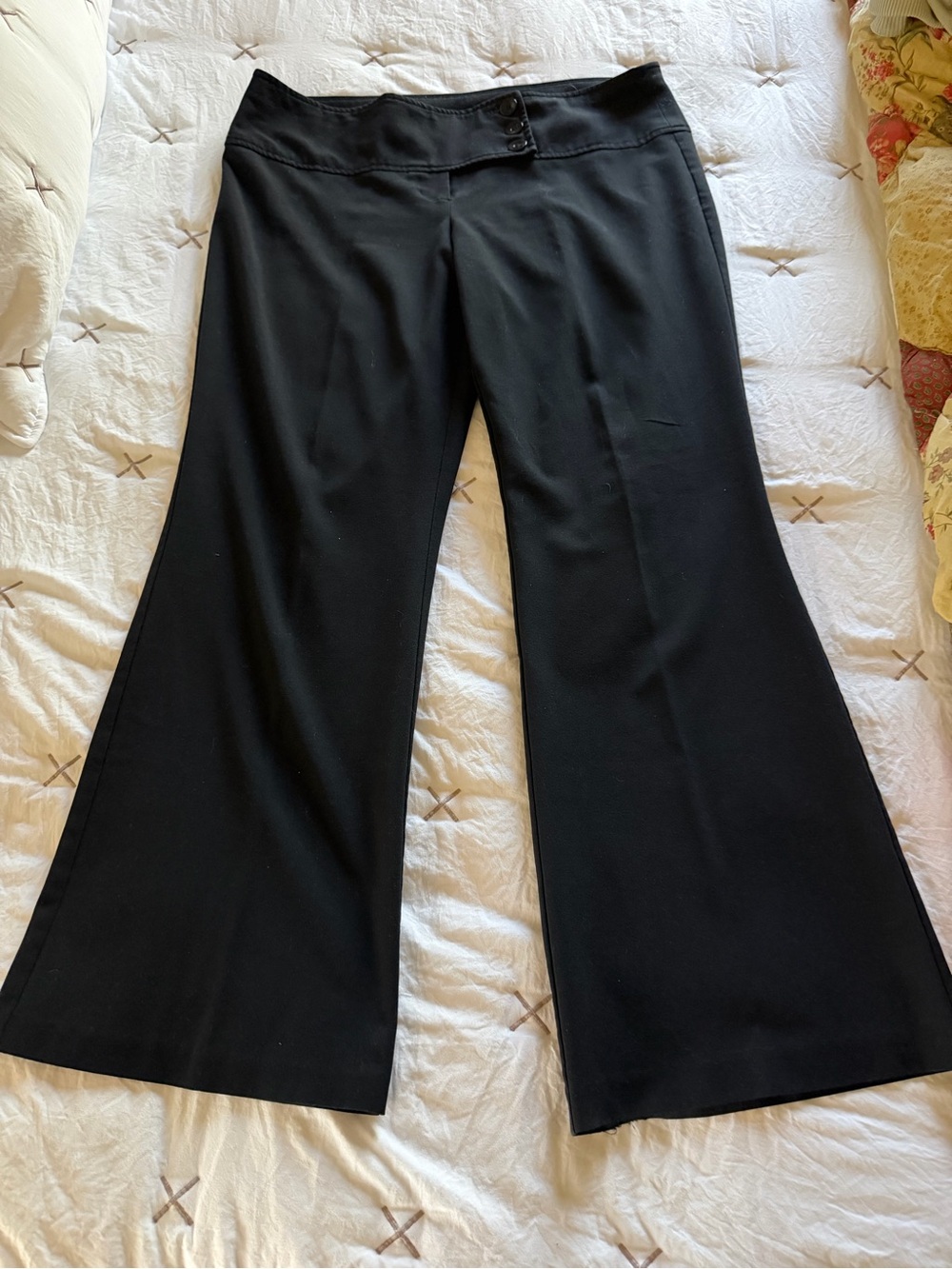 Vintage Y2K XOXO Black Wide-Leg Ponte Pants